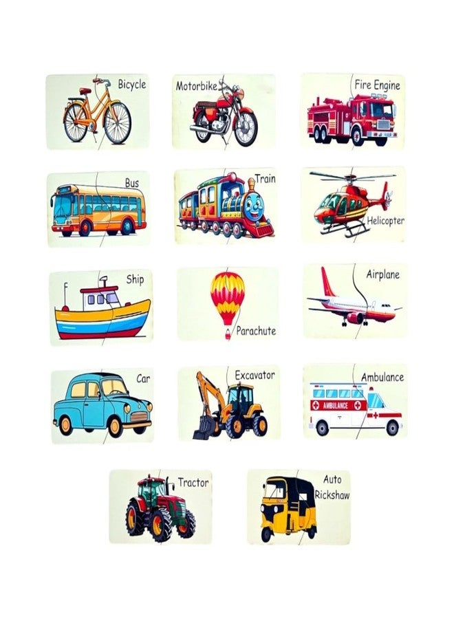 Kiddiwinks Winkslab:Two-Piece Transportation Puzzle for Early Learning - Fun & Engaging Vehicle Matching Game Match & Learn with 15 Different Vehicles - Image 1